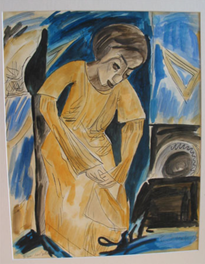 2008 – Kopie nach dem Aquarell Frau in Gelb, 1912 – erhalten von einem Auktionshaus, Deutschland