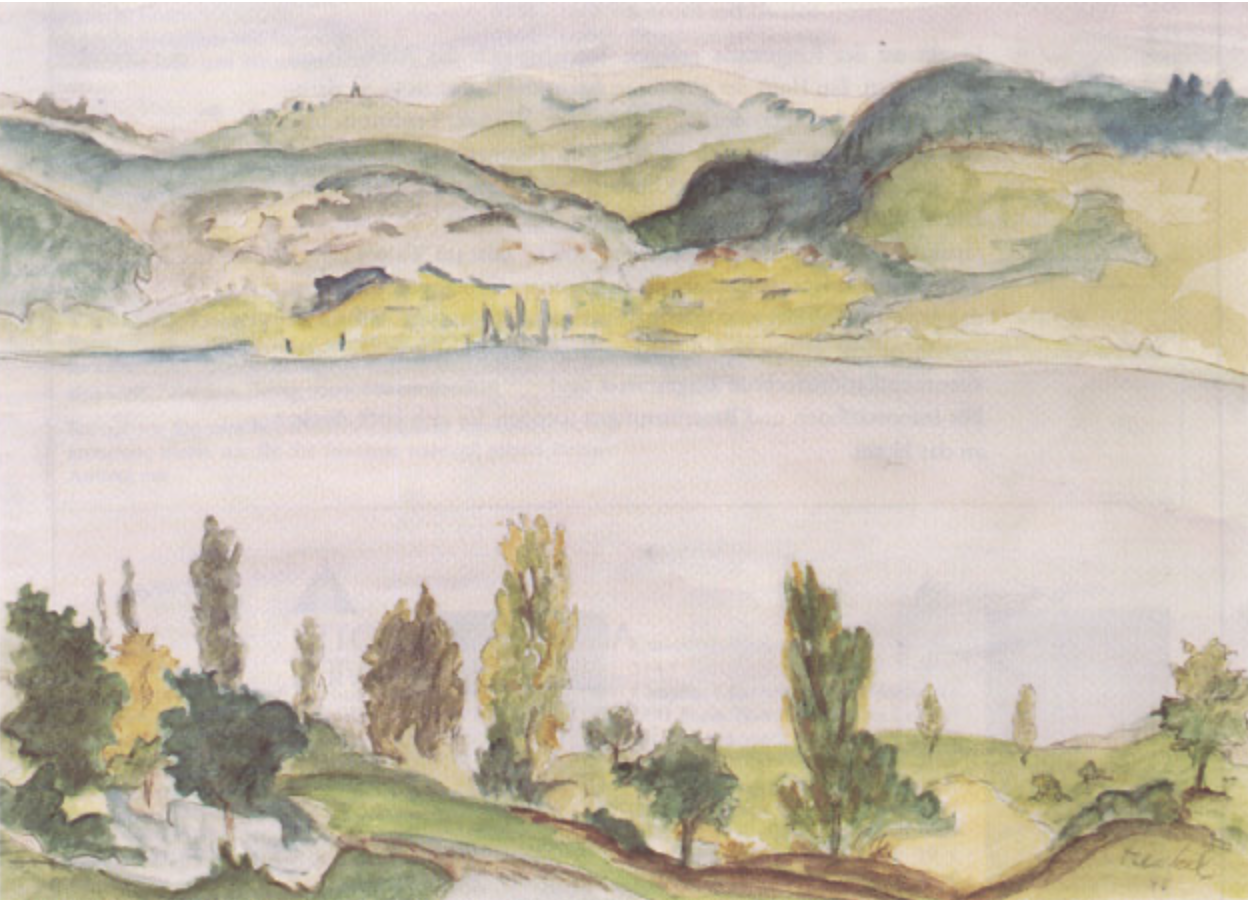 2002 – Imitation nach einem Aquarell von 1944 – eines von drei Untersee-Aquarellen, erhalten von Auktionshaus, Deutschland