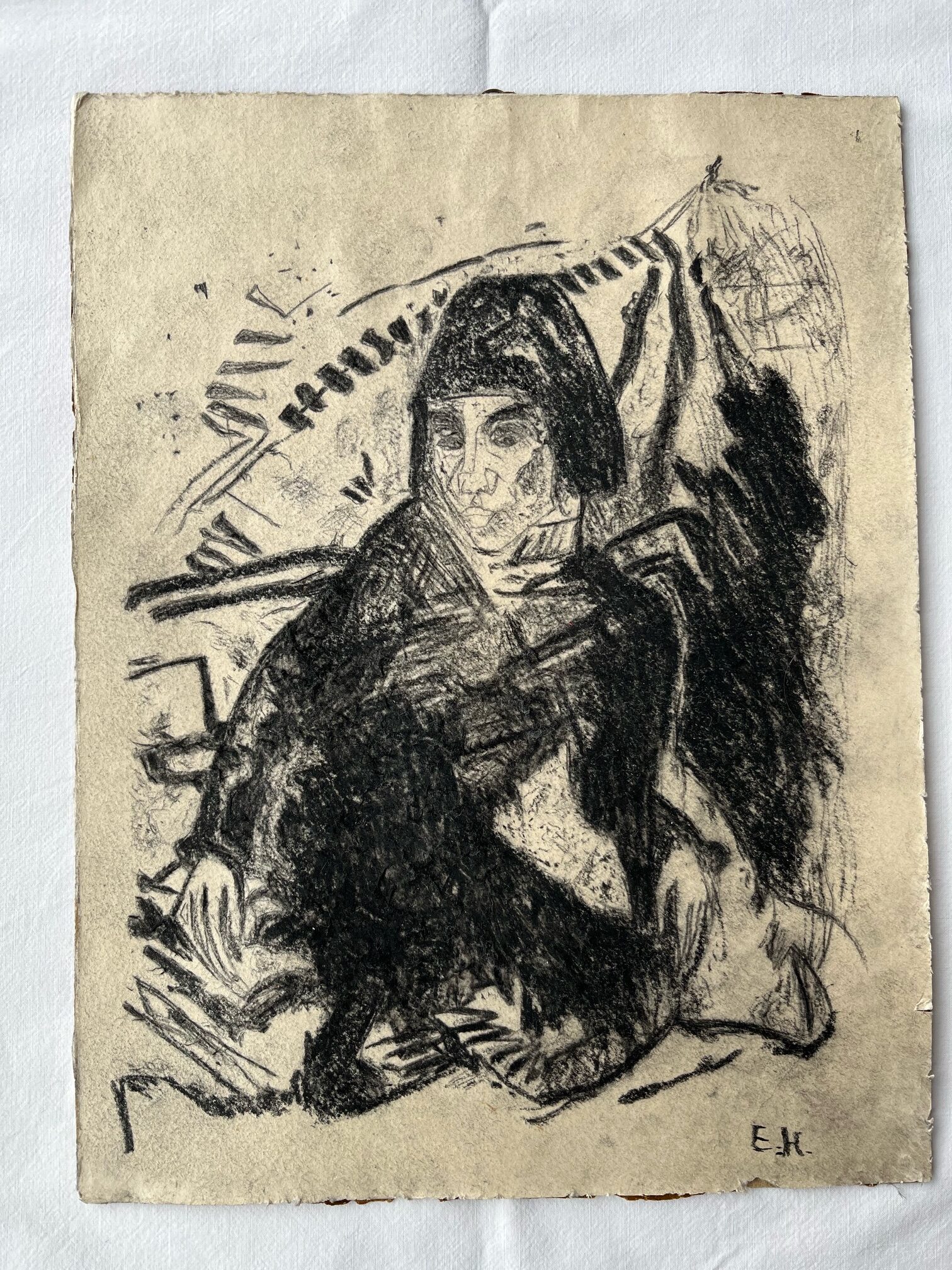 2024 – Litho, Imitation nach Litho Mädchen, 1913 – erhalten von Privat, Frankreich